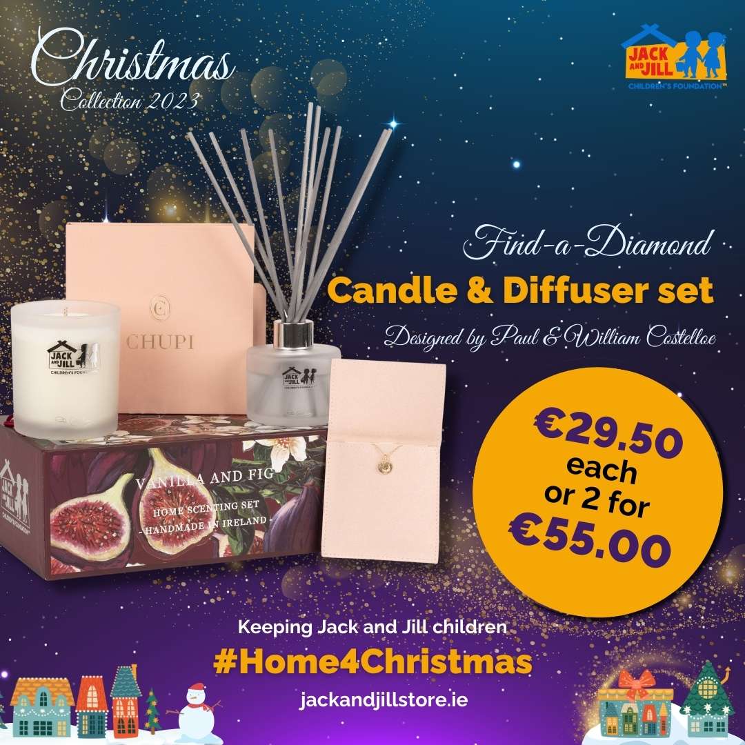 Our Find a Diamond Candles are back, with a twist! 🎅🎄 Designed by @PaulCostelloeUK, they now include a diffuser, a @BettyandBiddy pendant, PLUS a chance to WIN a @ChupiJewelry diamond necklace! 🤩 €29.50 per set or two for €55! 👉jackandjillstore.ie #Home4Christmas