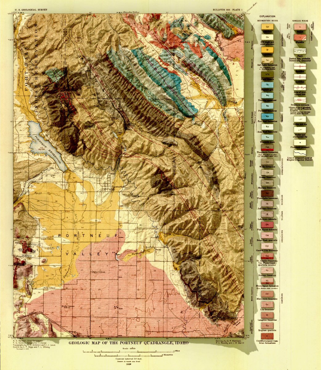 1929 USGS geologic map from Idaho #rayshader #QGIS