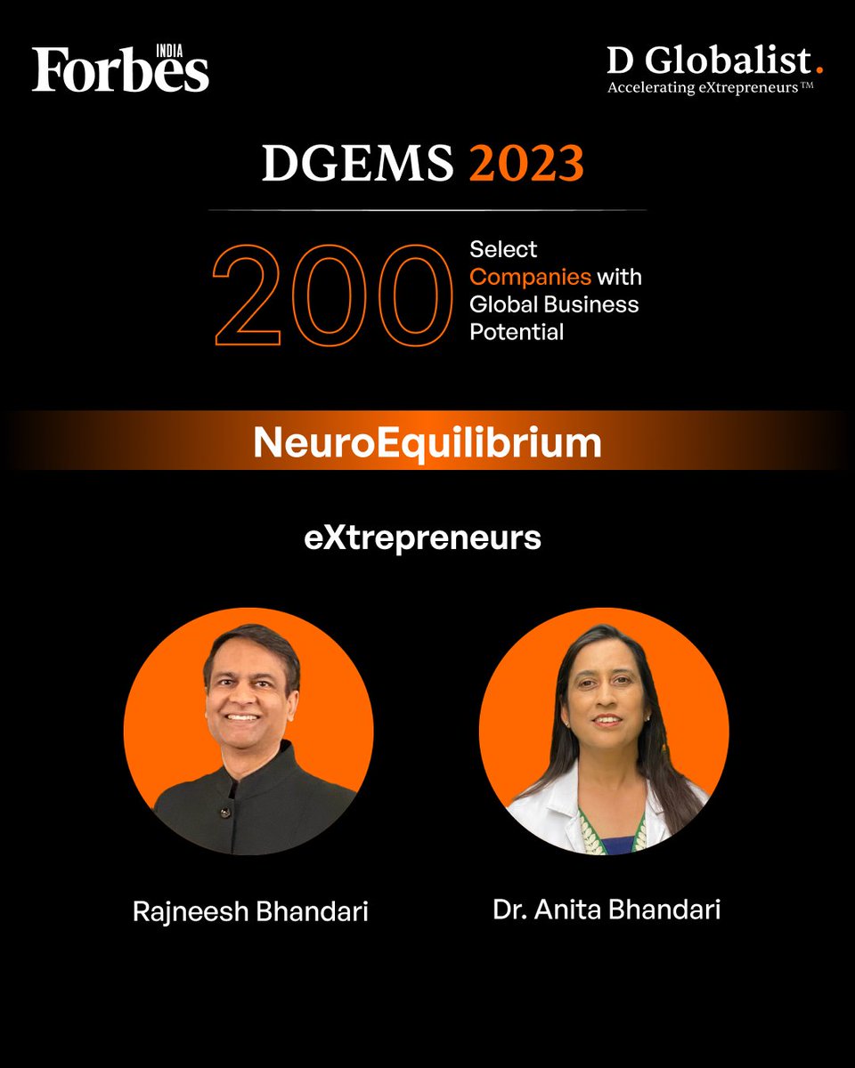 NeuroEquilibri1's tweet photo. We are delighted to announce that #NeuroEquilibrium is a part of the Select 200 Companies with a #global #business Potential.
#DGEMS2023 #Select200 #eXtrepreneur #goglobal #beyondborders #breakingbarriers https://t.co/v4AX7nI4m9