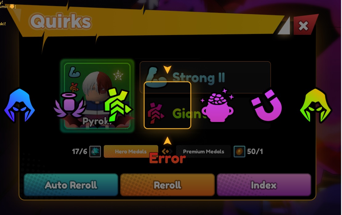 aceeyboy's tweet photo. @AcsNewsAndLeaks anyway can this be fixed? always getting that Error in auto Reroll for Quirks https://t.co/bmRJkJ9SNs