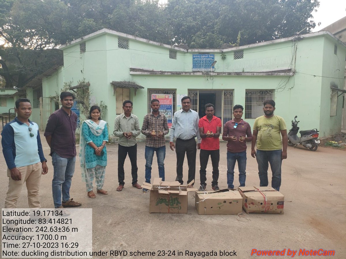 1350 ducklings distributed to 54 Farm pond plus beneficiaries in 1st phase (25 no. each) in all blocks of Rayagada district today. This will add to their additional source of income and provide protein nutritional supplement.