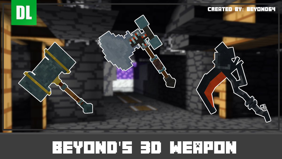 Check out this new addon that adds giant and powerful 3 new 3D weapon in minecraft
Link:-  mcpedl.com/beyond-s-3d-we…