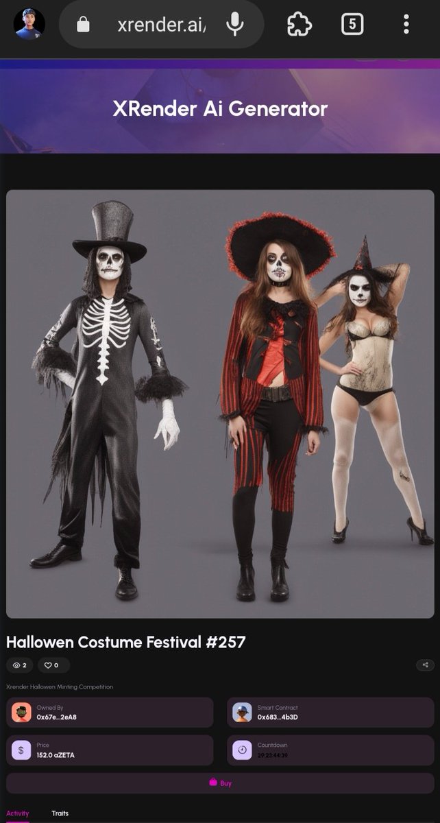 Now all NFT creators can easily create without limits with 
<a href="/XRenderAI/">XRender AI</a> 
 which is like a magic brush that turns it into high-value art.
xrender.ai/details?id=257…
#xrender #xrai $XRAI #Halloween