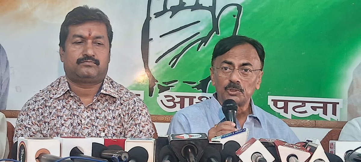 INCBihar's tweet photo. प्रदेश कांग्रेस मुख्यालय में आयोजित संवाददाता सम्मेलन को AICC के राष्ट्रीय मीडिया पैनलिस्ट एवं MLC श्री @PremChandraMis2 जी ने संबोधित किया । इस मौके पर मिडिया विभाग चेयर मैन श्री @RajeshRathorre1 जी, AICC डेलिगेट सदस्य श्री निर्मल वर्मा जी एवम् अन्य वरिष्ठ नेतागण मौजुद रहे। https://t.co/iCQfqbOmdT