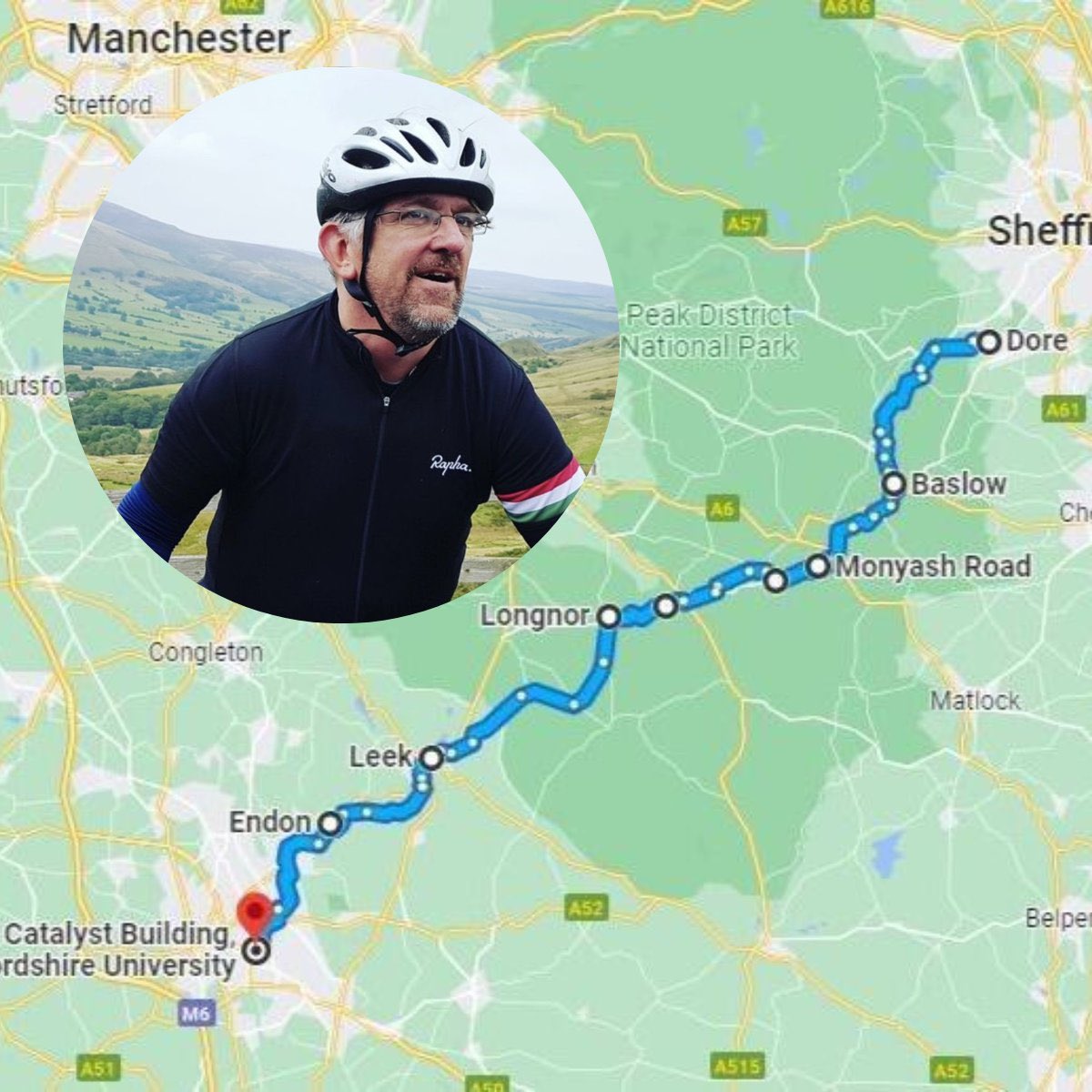 Tomorrow our <a href="/SpatialityJones/">martin jones</a> is cycling 42 miles (much of it uphill!) to raise money for <a href="/SUHorizonFund/">StaffsUniHorizonFund</a> which supports our students. It helps students to achieve their potential, overcome financial obstacles and answers basic needs. Sponsor Martin here 🙏bit.ly/46Ttkya