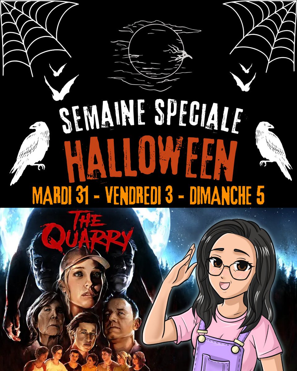 TalyPixie's tweet photo. 👻🎃 Semaine Spéciale #Halloween 🎃👻

Rendez-vous ce mardi 31 pour une semaine de stream spéciale à la découverte de #TheQuarry, du studio @supermgames (les Dark Pictures, Until Dawn...)

3 jours de stream, 1 jeu d'horreur ! 😨😱

Ça sera ici ➡️ https://t.co/qcTMv7flQ9 https://t.co/0up29jiJZt