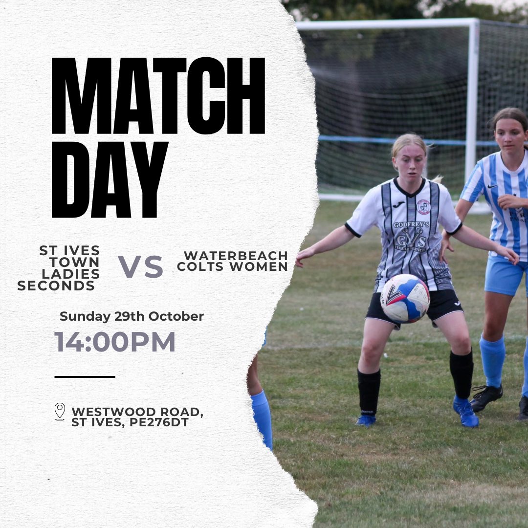Ivesseconds's tweet image. Match day tomorrow at our home ground against @WaterbeachWfc , we are looking forward to continuing our performance from last weekend! Come down and support the ladies if you can⚽️
🗓️ 29th October 
⏰ 2pm 
📌 Westwood Road, St Ives, PE276DT