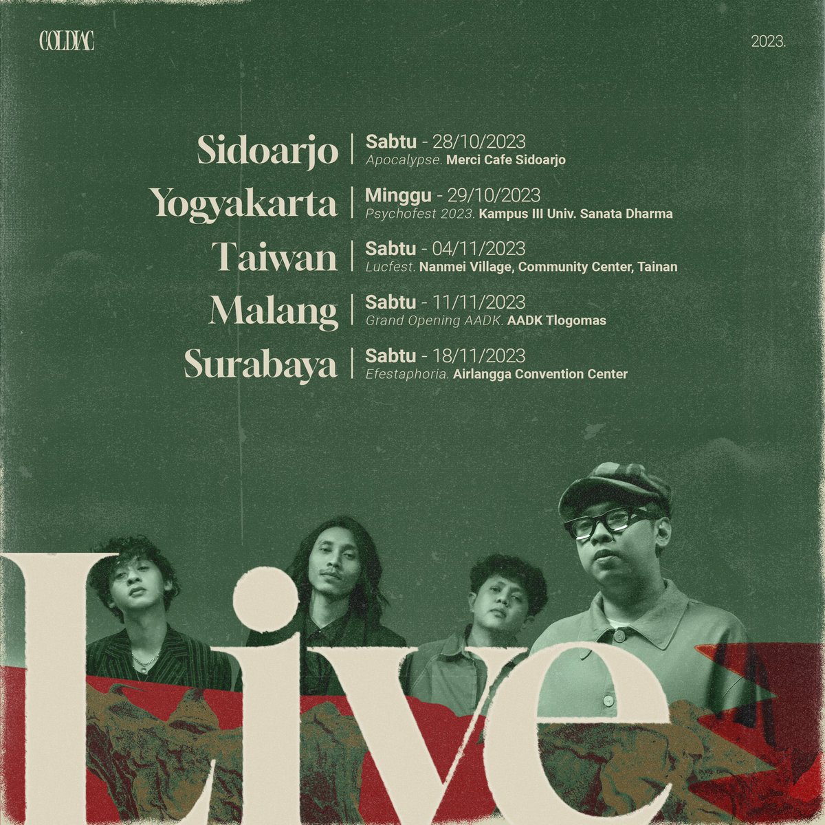 Our new album journey starts with these shows 🇮🇩🇹🇼. Who’s coming?