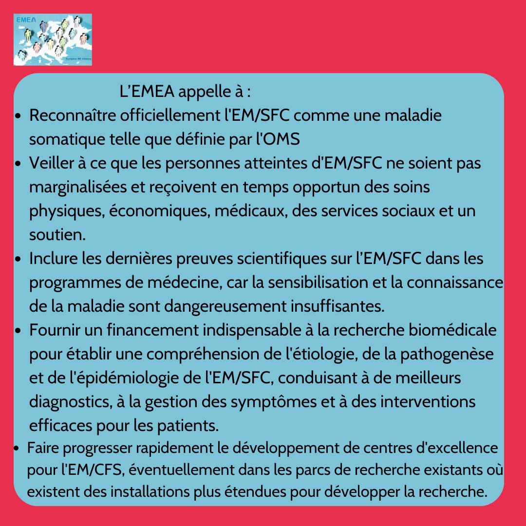MillionsMissgFr's tweet photo. Nous attendons avec impatience 1 collaboration fructueuse avec l'EFNA &amp; l'OMS pour réduire le fardeau de l'#EMSFC en Europe et au-delà, &amp; pour augmenter l'allocation de ressources à des initiatives telles que le «Groupe européen de recherche sur l'EM» #PostInfectiousIllness 
5/5 https://t.co/Ss1DLiFKH0