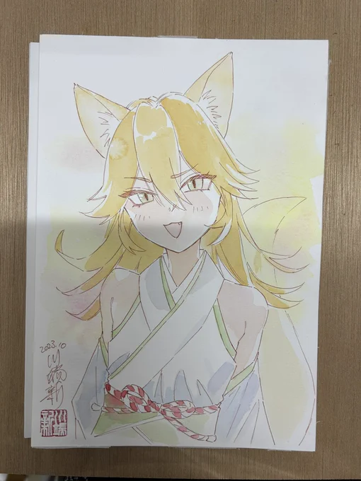 当日コミッションラストギリギリ完成!ケモ耳少女です