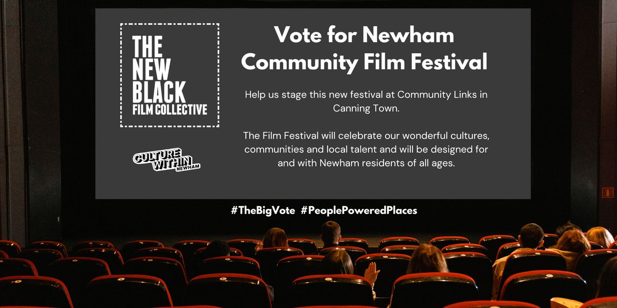 #TheBigVote is today! Help us celebrate our vibrant cultures, communities, and local talent with the Newham Community Film Festival run by @TNBFC at @Comm_Links  - vote for us! 

Learn more: buff.ly/470E4up #PeoplePoweredPlaces