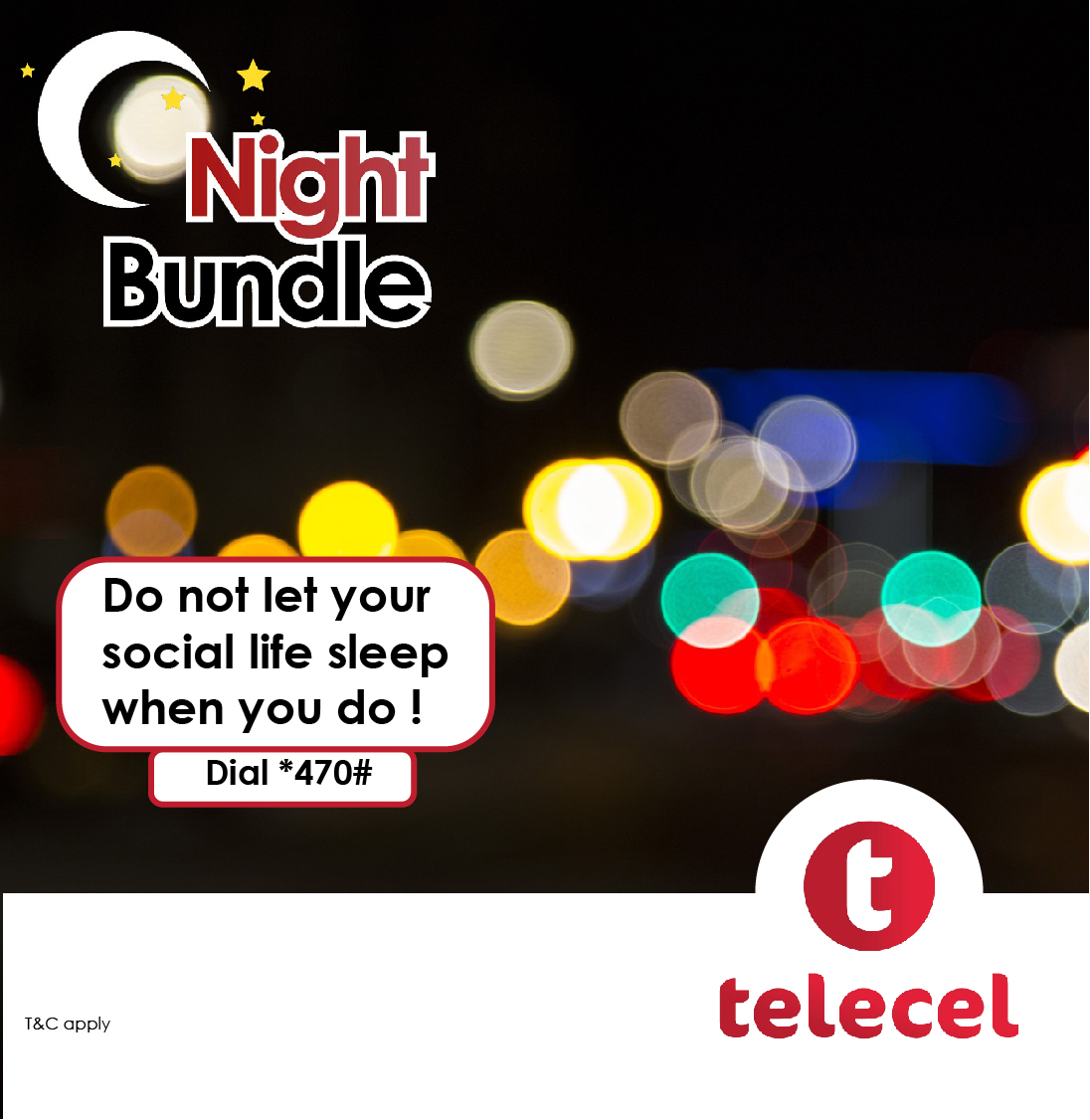Telecel_Zim's tweet image. Don't let your social life sleep when you do! Get your night data bundle and stay connected all night long. Dial *470# now to subscribe to the bundle of your choice.
#NightData
#stayconnected
#sociallife