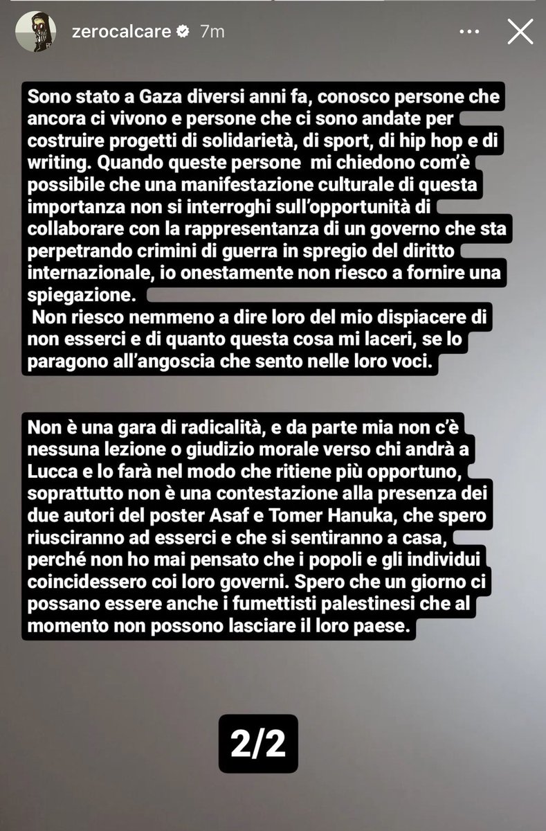 Paroladilaura's tweet photo. Zerocalcare non andrà al Lucca comics perché patrocinato, tra gli altri, dall’ambasciata di Israele. 
Michele è sempre dalla parte giusta della storia ❤️ https://t.co/3GO8W7mOnW