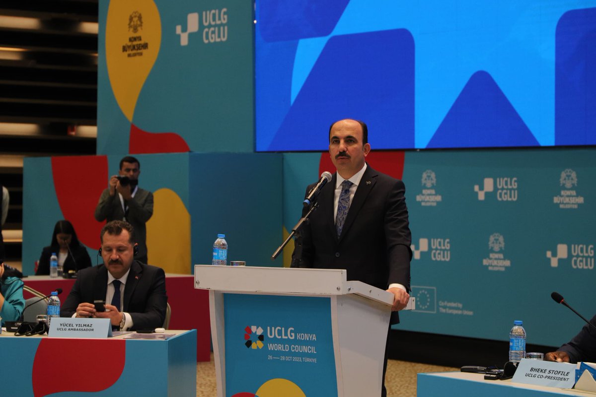 UCLG_Presidency's tweet photo. Uğur İbrahim Altay, Mayor of Konya @KonyaInt is the new President of United Cities and Local Governments

Ready to deliver a meaningful presidency, to bring our voices to the decision-making table, and to advocate for a peaceful world 🕊️

#UCLGMeets https://t.co/mwPHNvRbxi