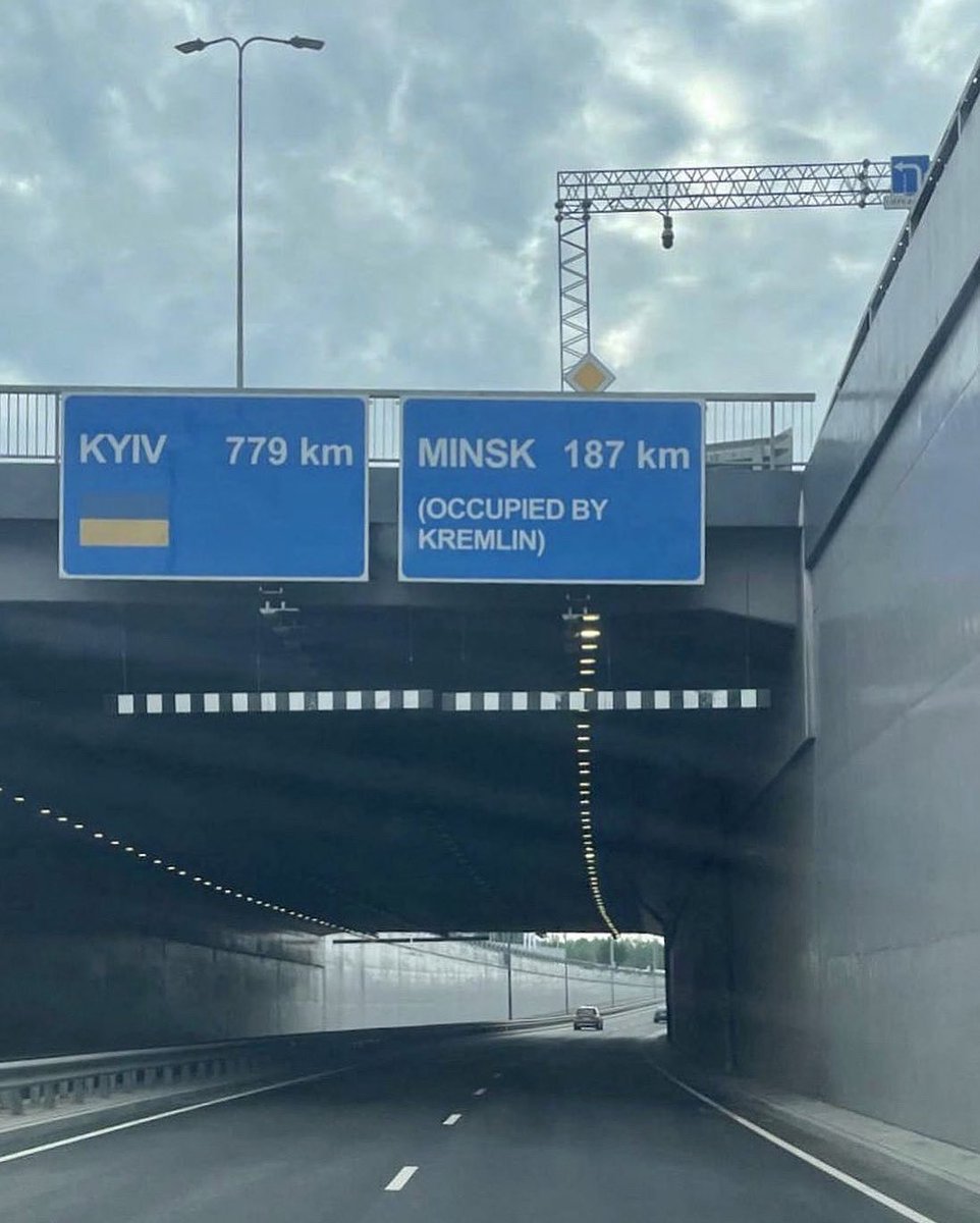 In Lithuania, they now have political propaganda on their road signs.

- We drove past this sign in Vilnius on our way to Minsk, my Belarusian colleagues were surprised to learn that their country is 'occupied' by Russia.
- The world has lost its mind!