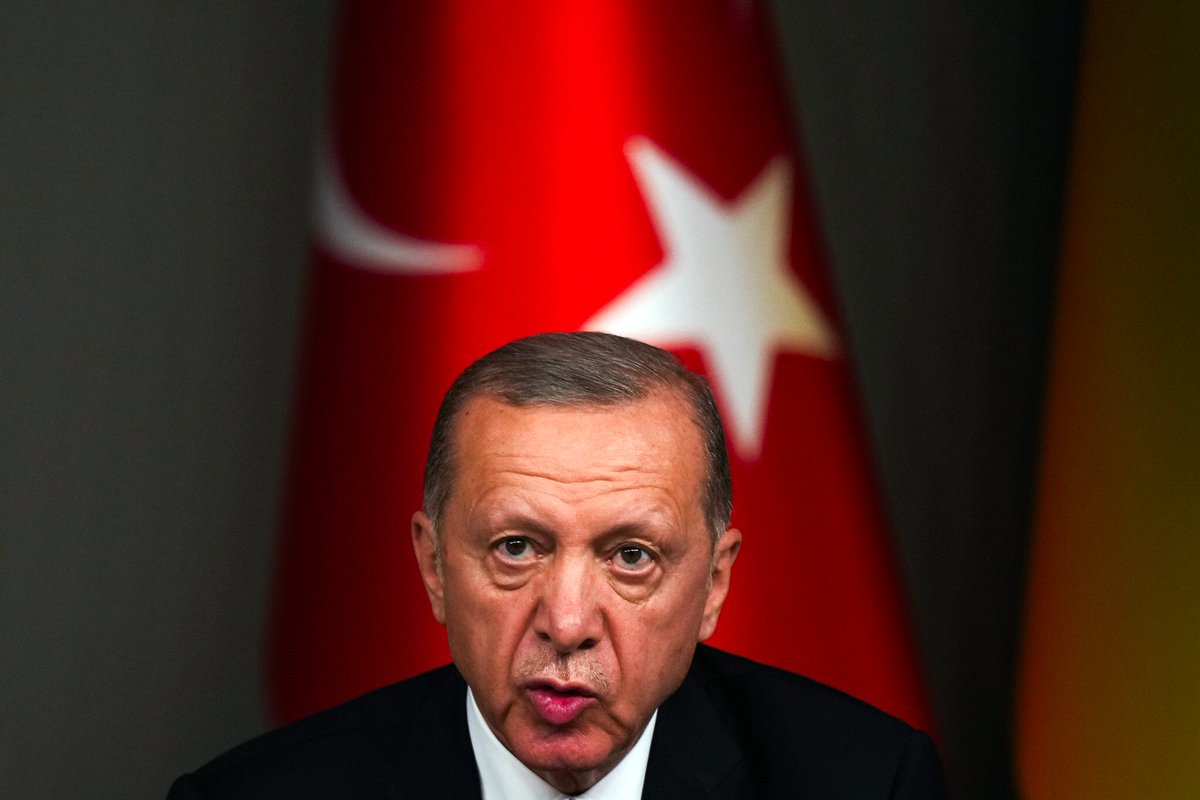 MarioNawfal's tweet photo. Turkish President: Israel must immediately emerge from its state of madness and stop its intense attacks on children and women in Gaza.