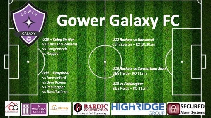 This weekends fixtures for the girls in the @westwaleswgl @HerGameToo #galaxy #galaxygirls #gowergalaxyfc #Swansea #grassrootsfootball