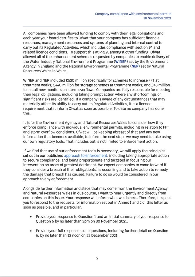 Feargal_Sharkey's tweet photo. Oh dear, oh dear, oh dear. Water industry lobbyists telling porky pies.

Let me help you with that, here's @Ofwat's letter to water company CEOs reminding them customers have indeed paid all of the money needed and water companies confirm annual that they've had it.

Oops! https://t.co/87a9bvfF4D