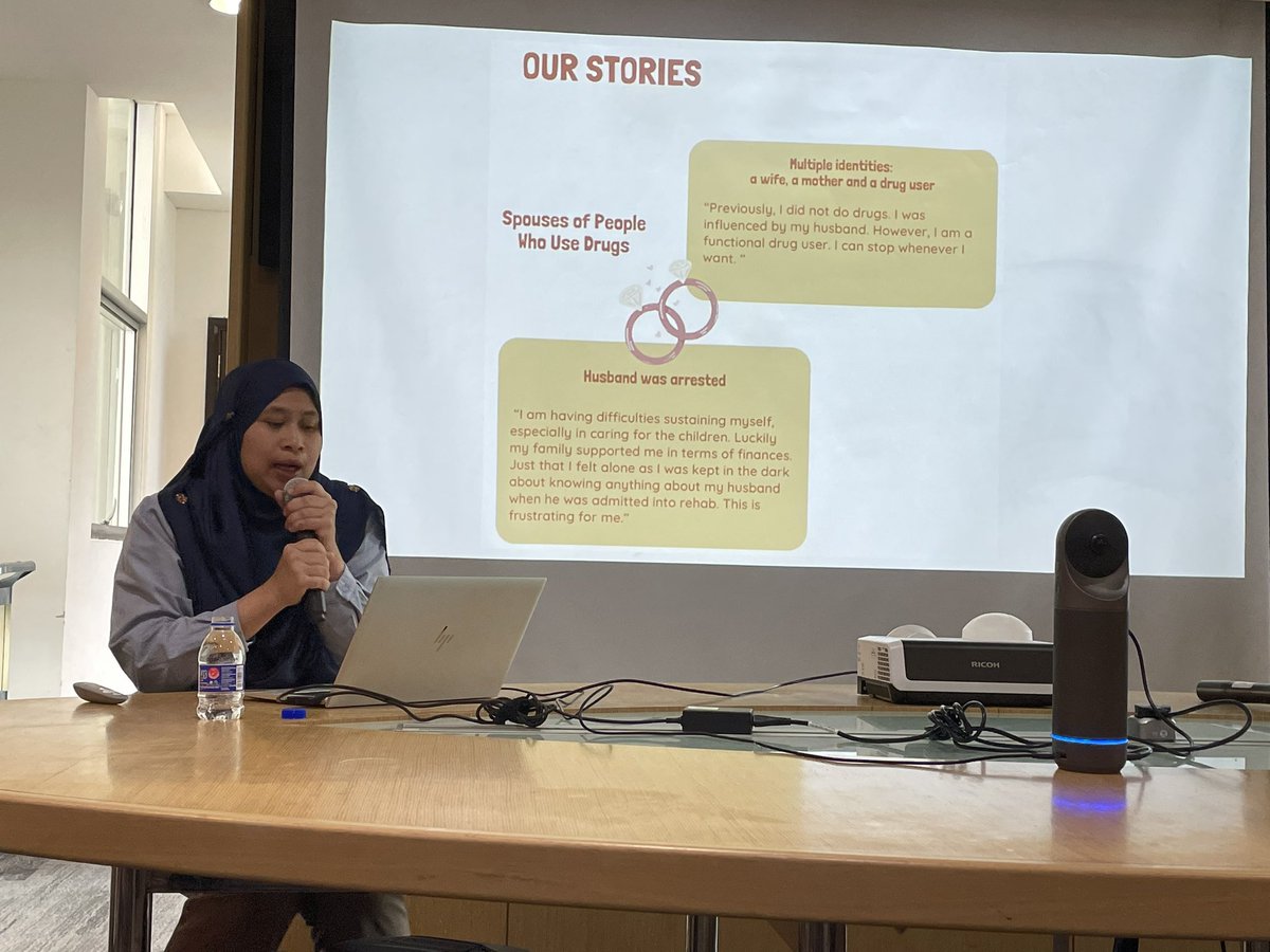Iqa sharing findings from the @IDPCAsia INSPIRE project on the impact of incarceration and drug use on women and their family.