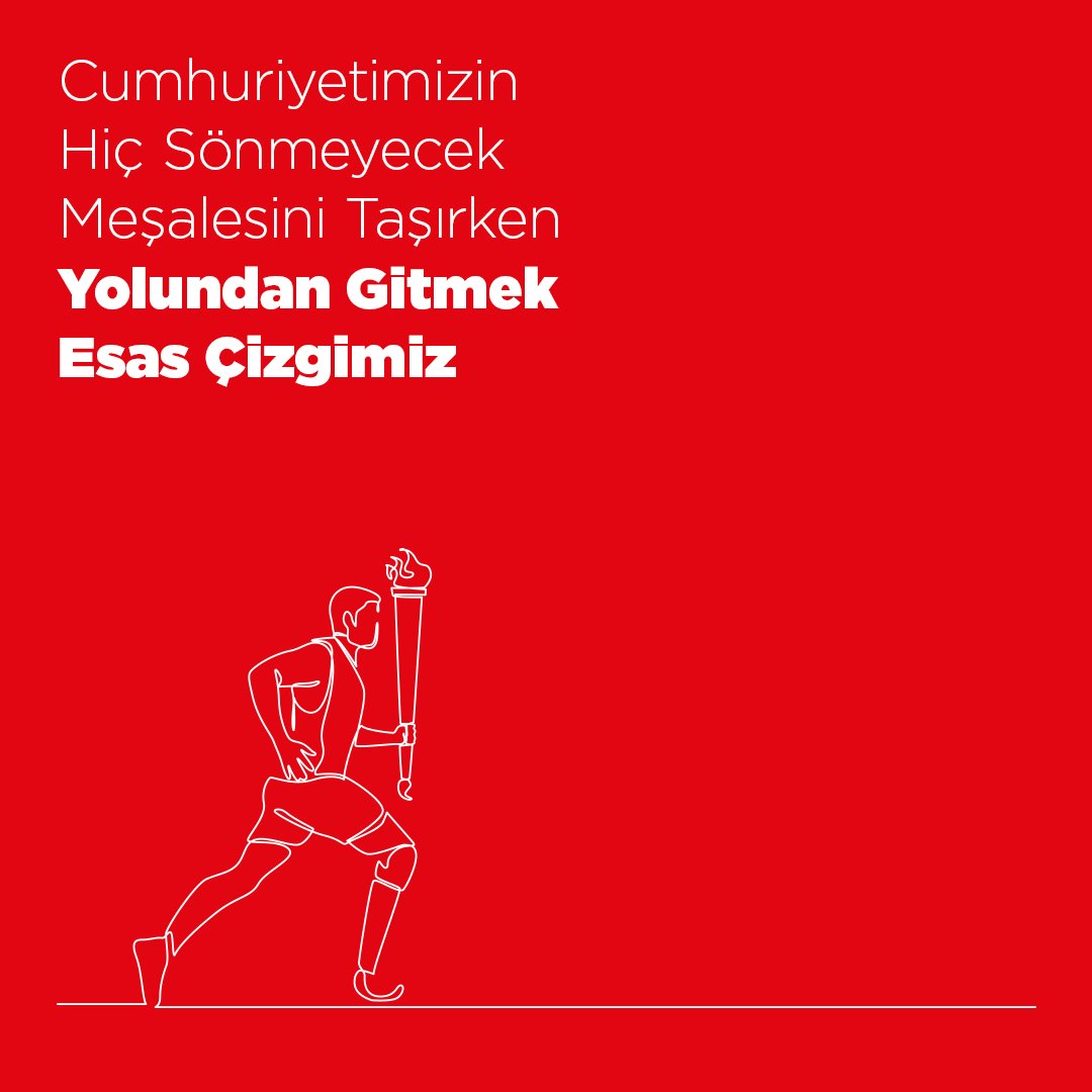 Bir asır boyunca yorulmadan, azim ve cesaretle inşa edilen Cumhuriyet’i yaşatmak için yolundan gitmek #esas çizgimiz. Bizlere yalnızca bu dönem değil, her dönem en parlak ışık olarak yanacak bir armağan veren Atatürk ve tüm cumhuriyet kahramanlarına minnetle nice yüzyıllara…