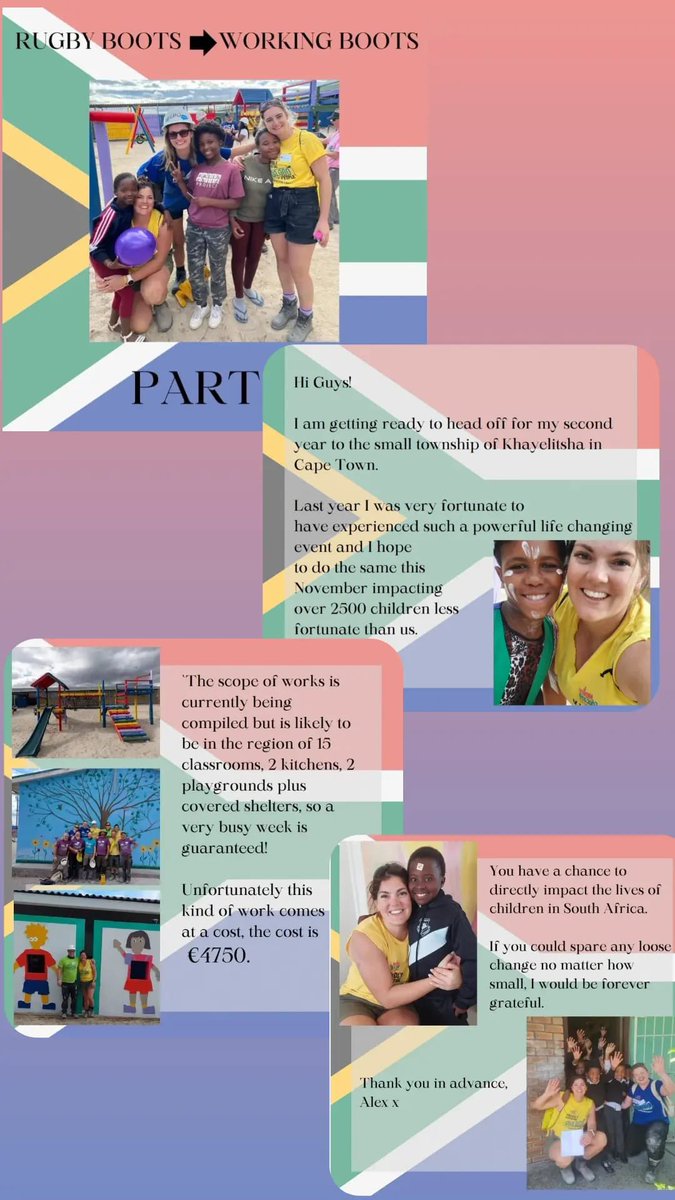 This Sunday, the 29th of October, Alex O’Brien will be in the club serving
*Tea/Coffee along with delicious treats . 
This will go on a donation based purchase with all proceeds going towards changing the lives of children in South Africa. 

Thank you in advance ✨️