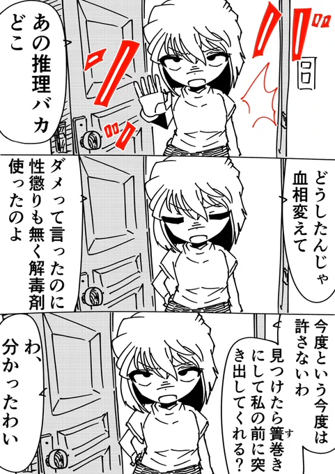 灰原哀「ドア裏は便利よね」
コナン「悪い!オレが悪かった!」
#名探偵コナン 