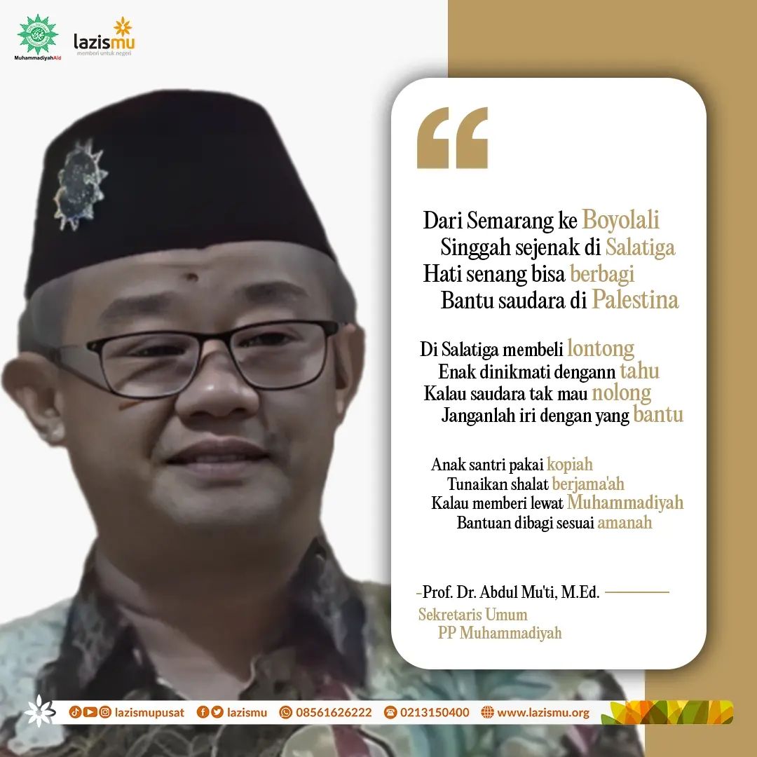 Kata Gus Baha: yang abadi adalah yang disedekahkan.

Kata Prof <a href="/Abe_Mukti/">Abdul Mu'ti</a> : kalau memberi lewat <a href="/muhammadiyah/">Muhammadiyah</a> bantuan dibagi sesuai amanah. 

Lazisku adalah @Lazismu