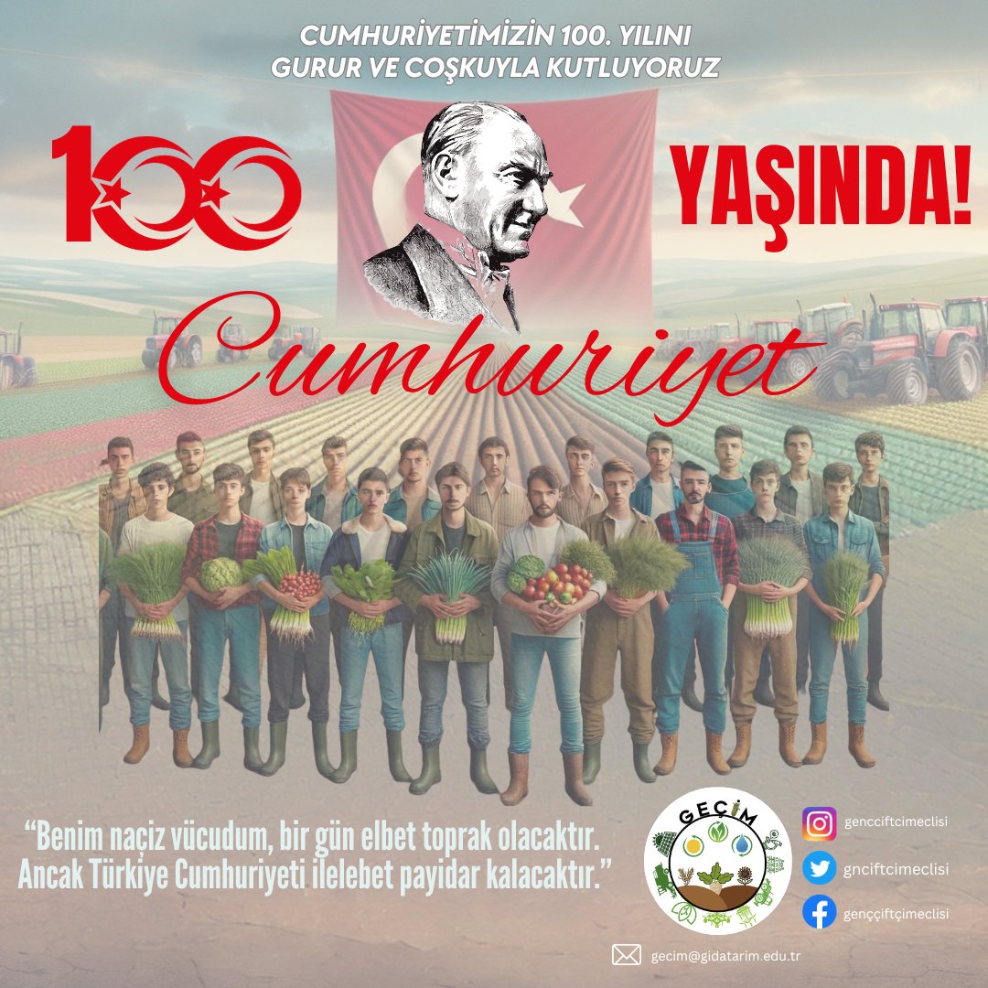 Cumhuriyetimizin 100. Yılı Kutlu Olsun! 
#türkiye100yıl
#geleceğeyürüyoruz
#birliktekutluyoruz #cumhuriyet100yaşında