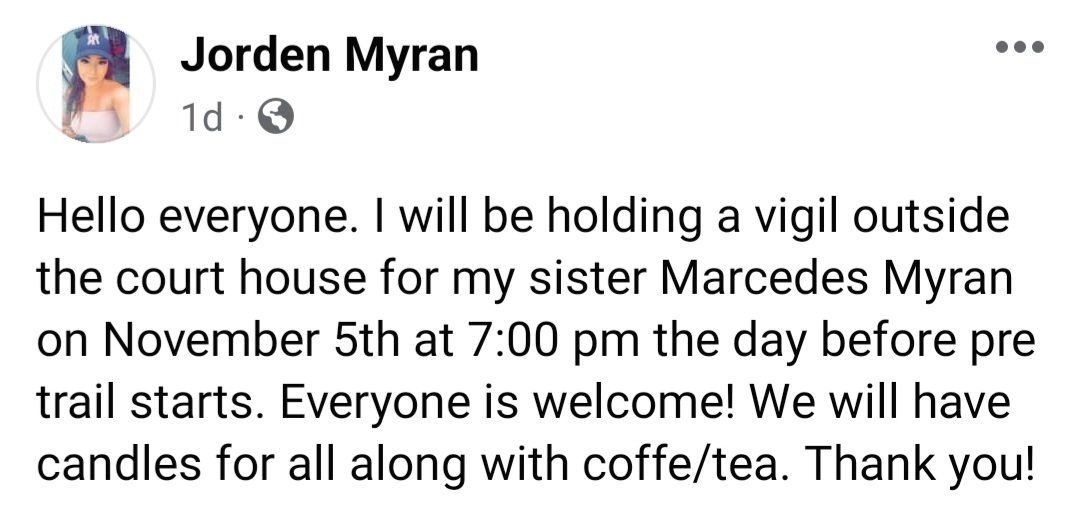 Show up Nov 5 at 7pm at the WPG courthouse to honor Marcedes Myran and her family. We need to work together to end the violence, disappearances, and murders of Indigenous women, girls, and 2S, and to create safety for all #searchthelandfill