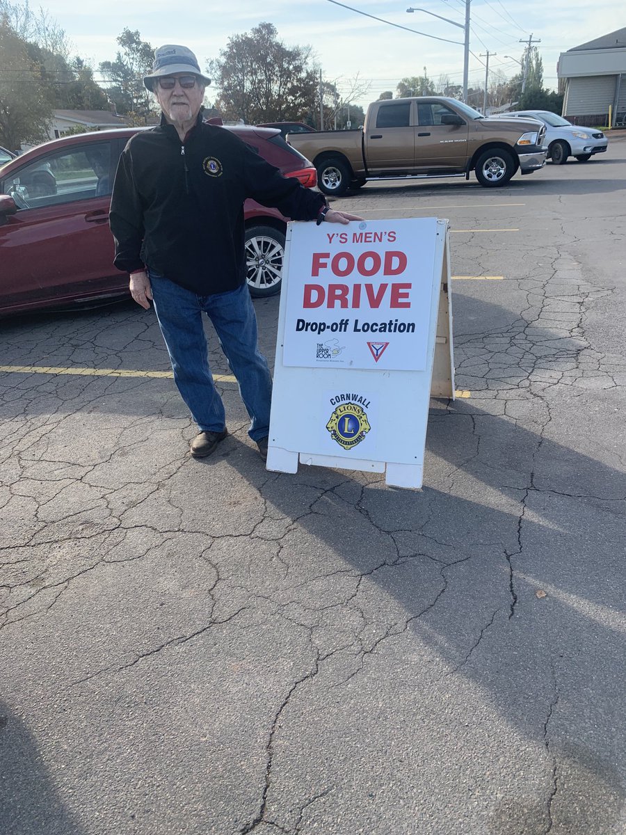 Out early this morning our Lions Club helping with the Food Drive . Check out the donation sites - Cornwall Civic Centre , Independent Grocery , North River Fire Hall , all donations appreciated !