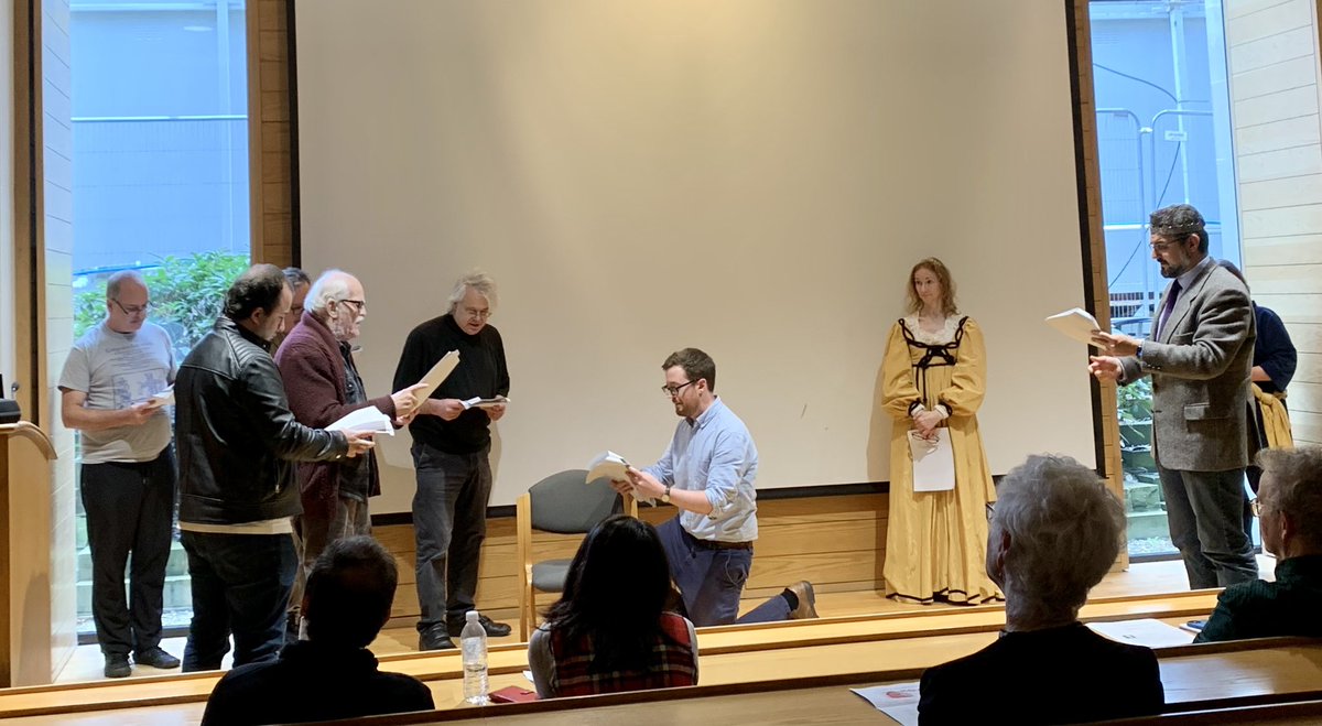 Thanks to @MaloneSociety for this morning’s script-in-hand production of Mucedorus @StAnnesCollege. Nothing like seeing a play like this before you discuss it…