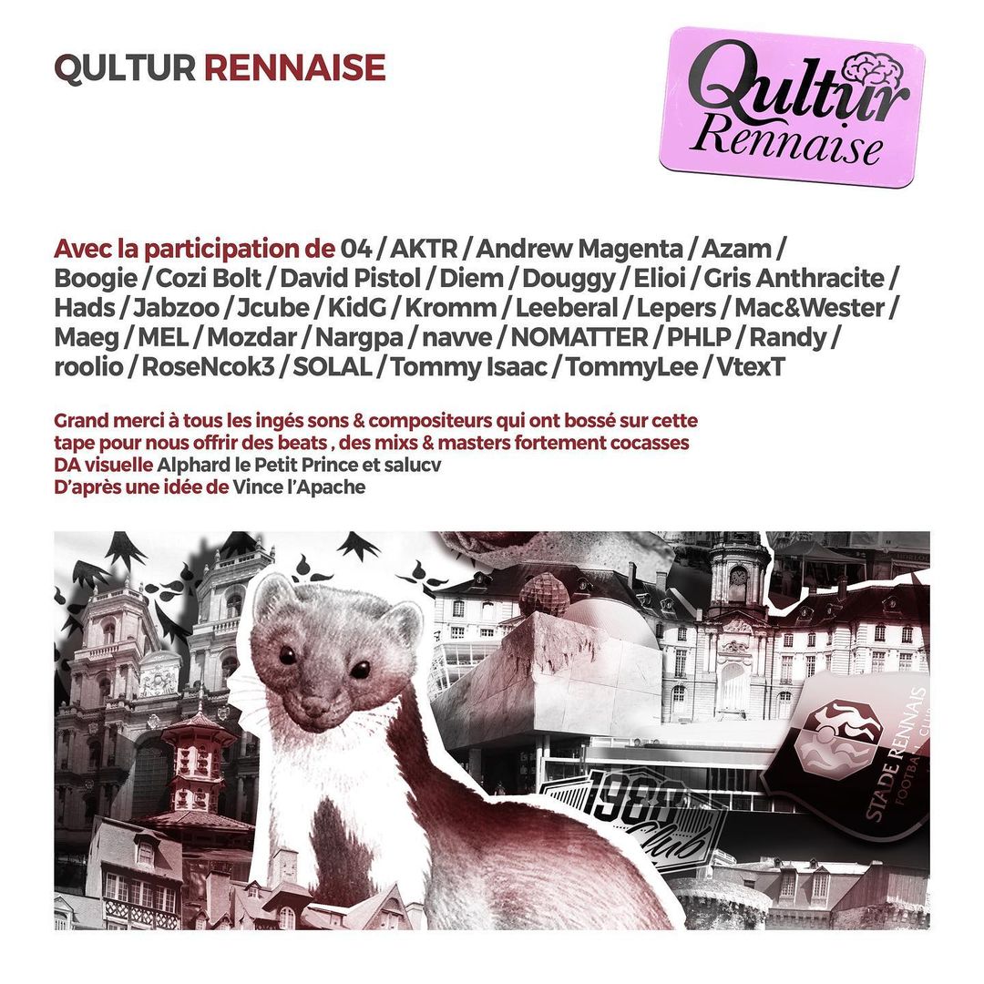 Notre très cher ministre de la Qultur nous régale, en mettant Rennes à l'honneur 🧠

On y retrouve de nombreux artistes qu'on suit de très prêt et ça vaut le détour :

PHLP, David Pistol, Tommy Isaac, Andrew Magenta, Hads, NOM4TTER, Diem x Elioi, navve ou encore Gris Anthracite !