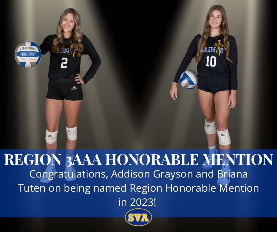 SVAAthletics's tweet photo. Seven SVA Volleyball players receive All Region Honors! 

We are so proud of this team and everything they accomplished this year! Amazing job, Saints! Keep shining!

#svaathletics https://t.co/0bj8e3ZmQa