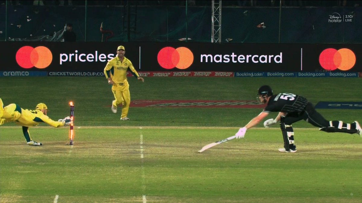 IbneAkber40's tweet photo. What a nail biting performance by Kiwis to chase down the target, and the outstanding execution by Neesham who kept the game alive till last ball. Congrats kangaroos for their victory. 
This is where NZ lost their game. 
#AUSvsNZ #CWC23 #CWC2023 #CWC23INDIA https://t.co/PzMsKTS6TV