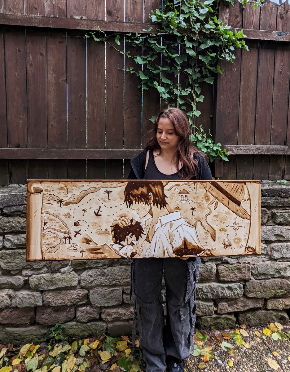 starktiffin's tweet photo. « Shanks, ton bras!! » 
Peinture au café ☕️

 #ONEPIECE https://t.co/r2oGEnzcF2