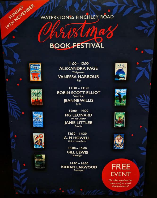 I’ll be signing books at @WaterstonesO2 on 19th Nov, as part of their Xmas book fest 👇