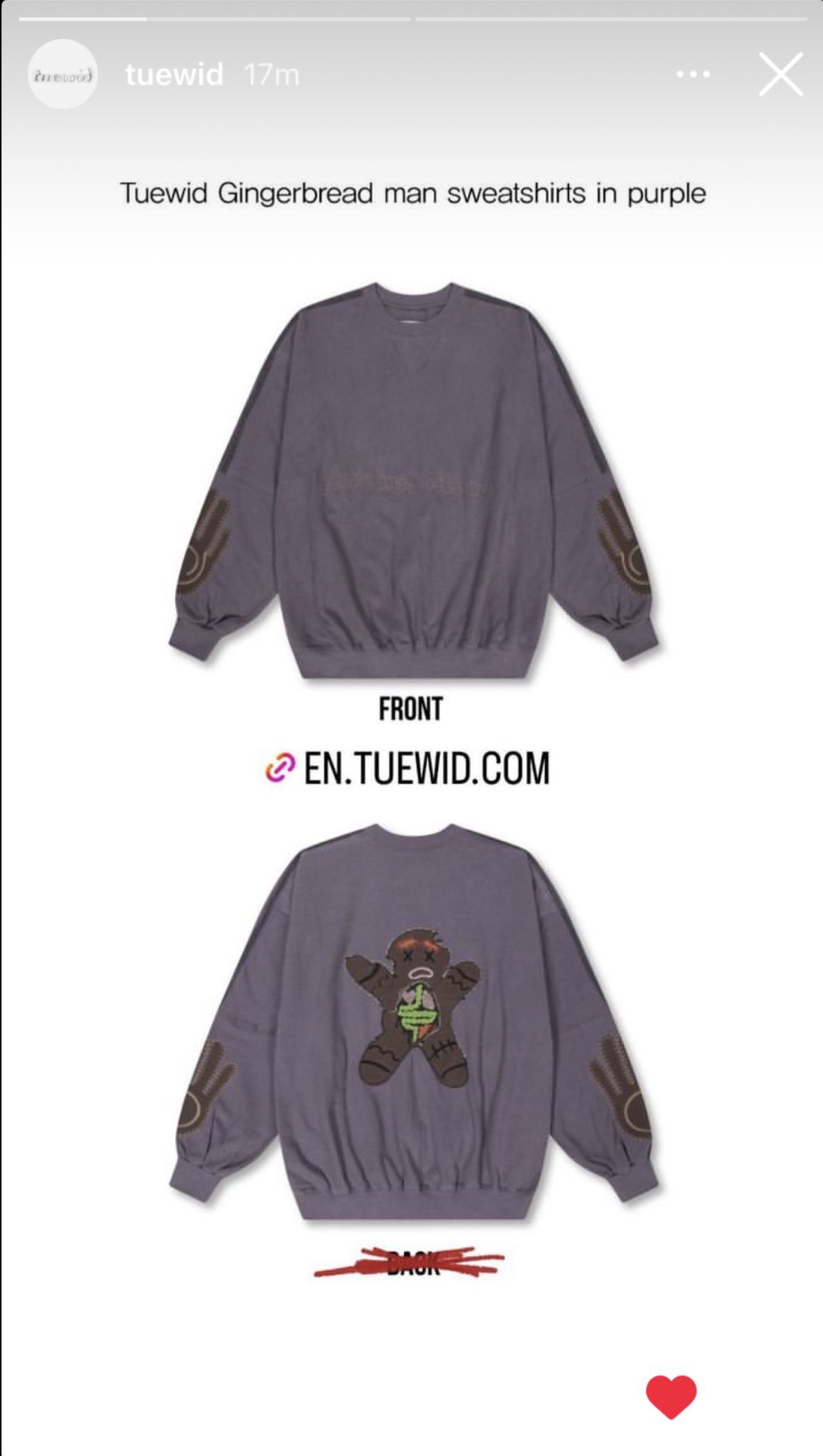BTS V着用 テテ着用★TUEWID Tuewid Gingerbread man sweatshirt Taehyung Closet 𓃭♕ on X: