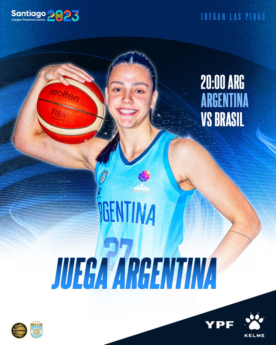 🔛 Hoy 𝐣𝐮𝐞𝐠𝐚 𝐀𝐑𝐆𝐄𝐍𝐓𝐈𝐍𝐀 🇦🇷

🏀 La Selección Femenina quiere seguir haciendo historia y asegurarse una medalla en los Juegos Panamericanos

⏰ 20:00hs
🆚 <a href="/basquetebrasil/">Basquete Brasil - CBB</a> 🇧🇷
💻 TyC Sports Play y Panam Sports
🏟️ Polideportivo 1, Santiago de Chile 🇨🇱