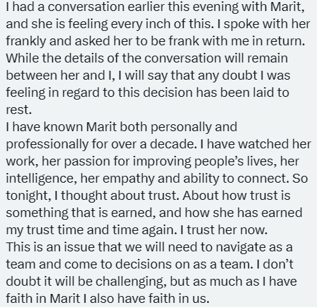 Jessa_McLean's tweet photo. I'm mortified for Marit Stiles' riding of @DavenportNDP 

Their President (a good friend and colleague of @MaritStiles) tells members to be quiet and make a donation to absolve their guilt over Palestine.

You can't fix a Party when people like this are leading the way.

/1 https://t.co/gdmtixGvtK