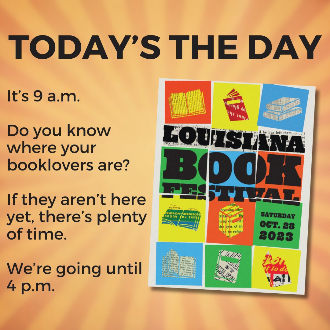 It's 9 a.m. on Saturday, Oct. 28, 2023. That means one thing: the Louisiana Book Festival is officially open!