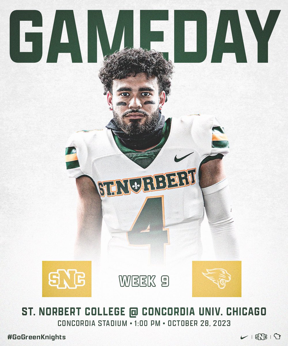 GAME DAY → on the road.

🆚: Concordia University Chicago
⏰: 1:00 PM
📍: River Forest, IL
🏟: Concordia Stadium
💻: youtube.com/cucsports
📈: statbroadcast.com/events/statbro…

🟢⚔️🟡
#GoGreenKnights