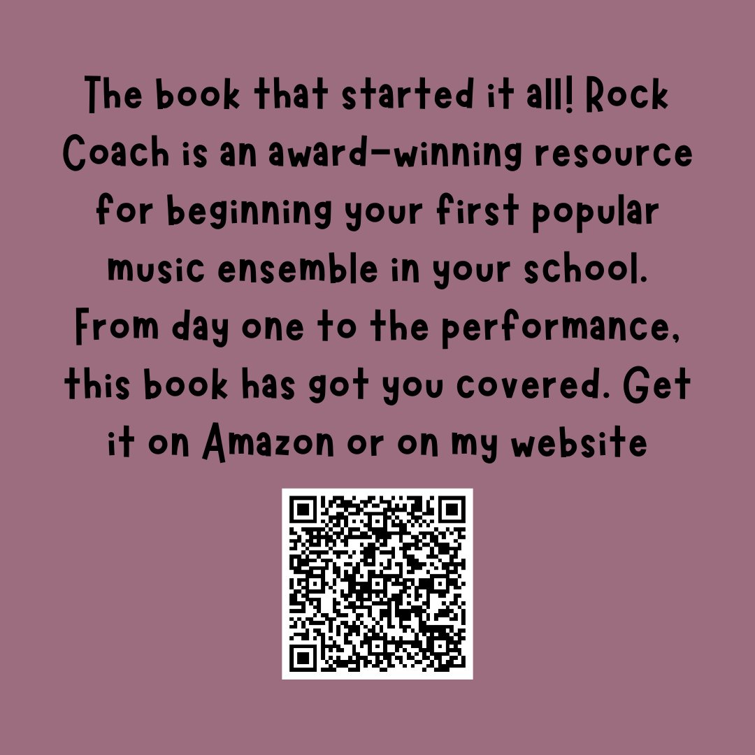 StevesMusicRoom's tweet photo. #MusEdFeatureFriday
The book that started it all! Rock Coach is an award-winning resource for beginning your first pop music ens. in your school. From day one to the performance, this book has got you covered.
https://t.co/J9Nf81VYGJ
#musiced #popmused #rockcoach #musicteacher https://t.co/IUUeIc7mXs