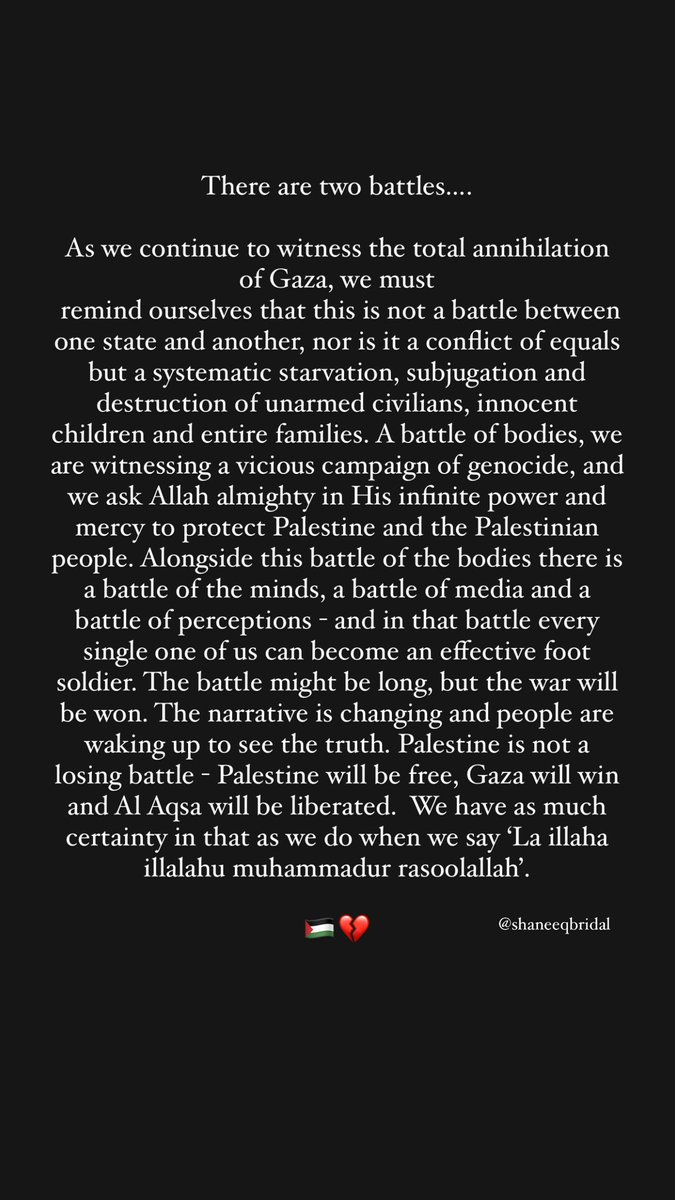 ShaneeqBridal's tweet photo. There are 2 battles…🇵🇸 https://t.co/0b8Yw6BfHZ