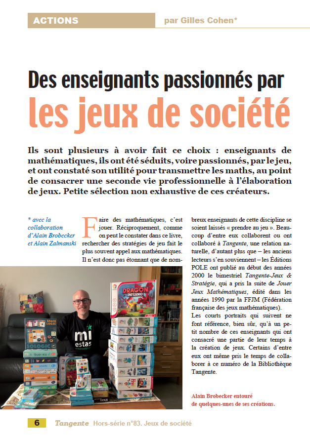 Sortie d'un très beau Hors-Série Tangente, le Bib 83, sur "Mathématiques et jeux de société"
Un incontournable numéro pour votre bibliothèque que vous pouvez commander sur infinimath.com
#maths