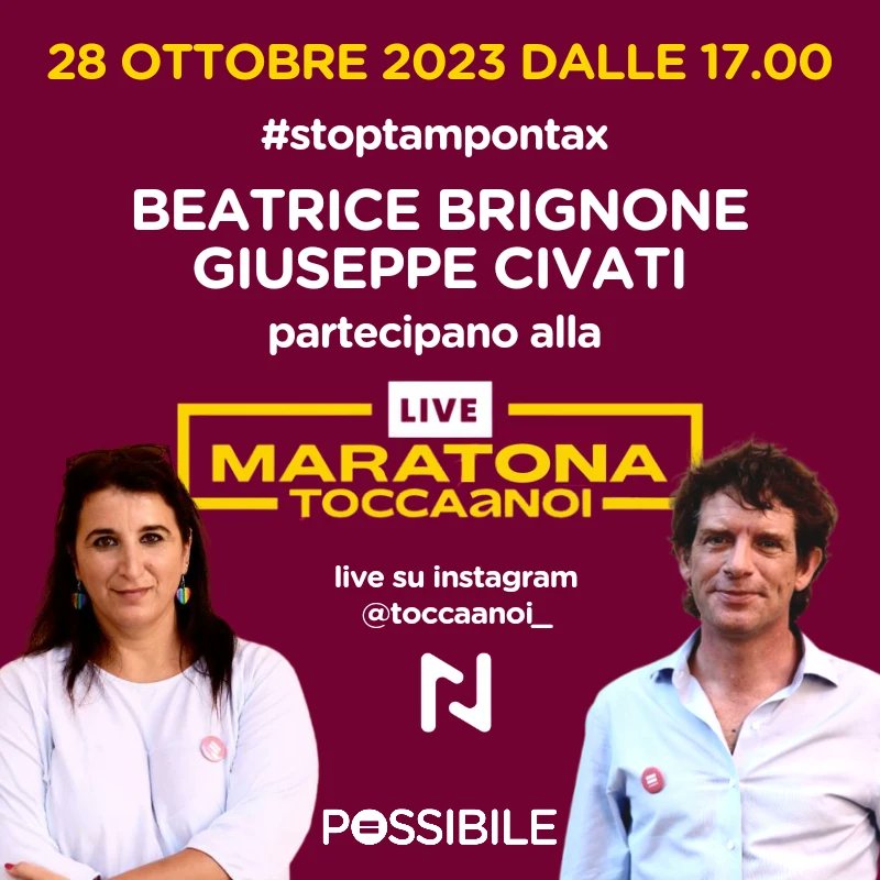 beabri's tweet photo. Seguite la diretta sulla pagina di #toccaanoi: una maratona live per il diritto alla salute, senza distinzioni. #tampontax #stoptampontax
➡️ https://t.co/Fqs0zX9Si5 https://t.co/7awrQycYA6