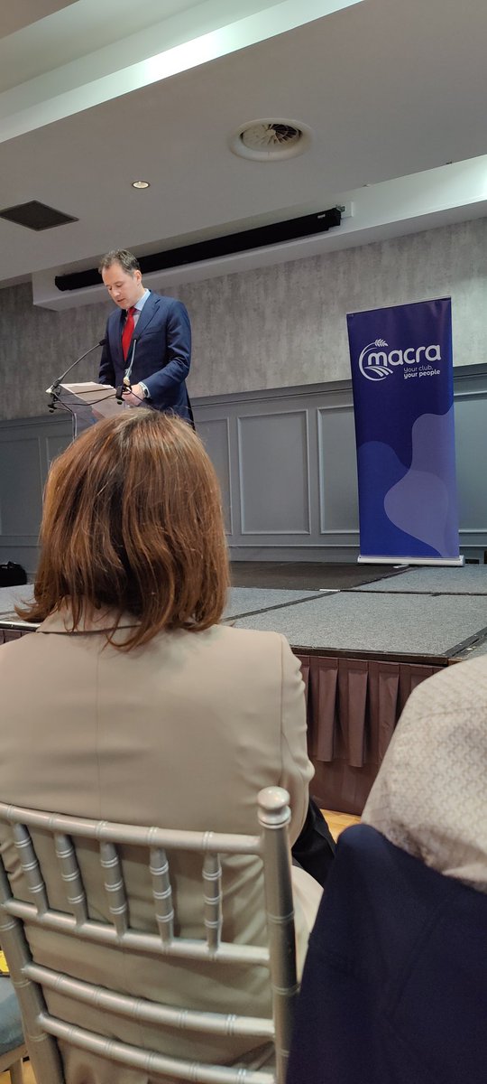 Minister @McConalogue acknowledges the huge role @MacranaFeirme has played in rural Ireland 'without Macra, there would be no @icmsa, no @Foroige, no @IFAmedia, no @ifac_ireland and no @FrsRecruitment'