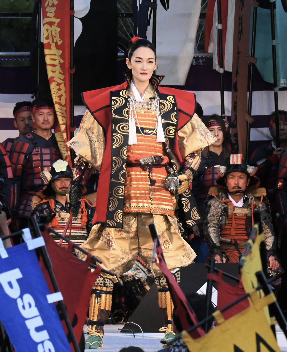 Mulboyne's tweet photo. Ai Tominaga became the first woman to take the role of Takeda Shingen at the Shingen-ko Festival in Kofu City. She made quite an impact. https://t.co/eCqjAOAccS