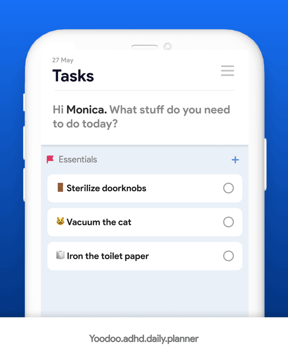yoodooapp's tweet photo. When you need to clean, but you have OCD. 🧼

Who’s this remind you of?

#ADHD #Procrastinator #ToDoTomorrow #ToDoListTitan #TaskMasterMonica #CleaningChecklist https://t.co/qBOJahwBwK