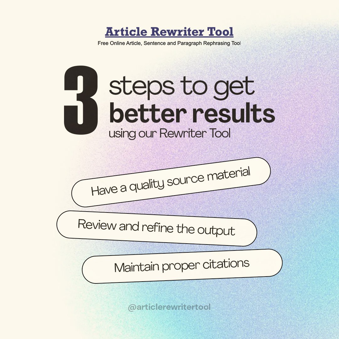 Elevate Your Writing Game with Our 3-Step Rewriter Tool 🚀

Tags: #writingtips #writertoolbox #articlerewritertool #aitool #explore #simplesteps #rewritertool #waytosuccess