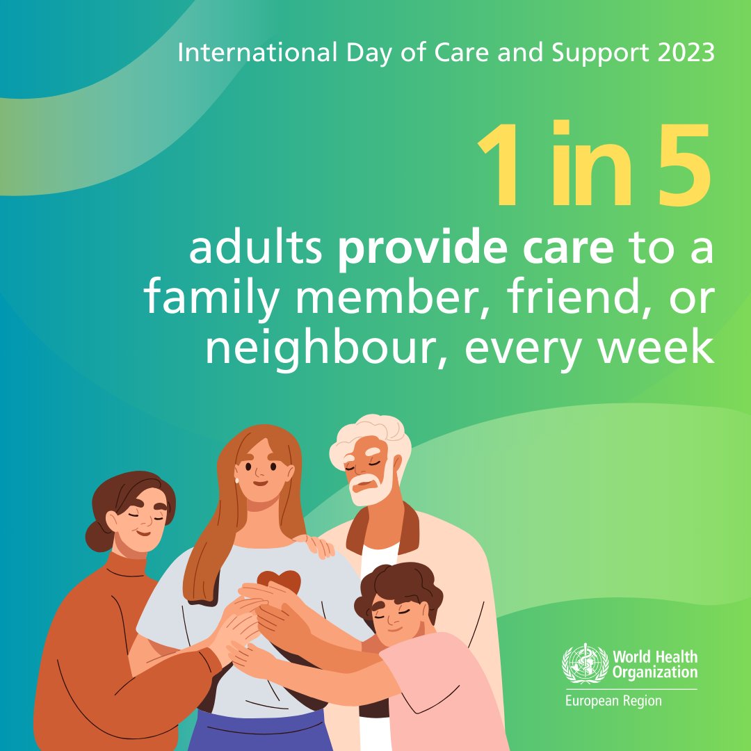 WHO/Europe (@who_europe) on Twitter photo An estimated 53 million people provide informal #care across the European Union. Most of this care is provided by women, between the age of 45-64.
We need to recognize & support informal #caregivers in the valuable work they do.
@eurocarers_info <a href="/EU_Social/">EU Social 🇪🇺</a> An estimated 53 million people provide informal #care across the European Union. Most of this care is provided by women, between the age of 45-64.
We need to recognize & support informal #caregivers in the valuable work they do.
@eurocarers_info <a href="/EU_Social/">EU Social 🇪🇺</a>